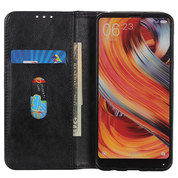 Case for Xiaomi Redmi Note 13 Pro 4G / Xiaomi Redmi Note 14S / Xiaomi Poco M6 Pro 4G, Wallet Litchi Leather, black