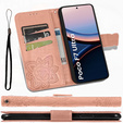 Flip case for Xiaomi Poco F7 Ultra, Butterfly, pink rose gold