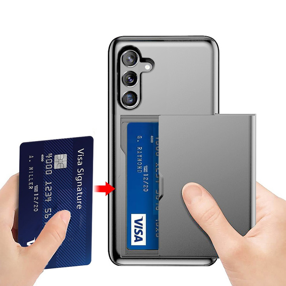 Case for Samsung Galaxy A56 5G, Sliding Card Holder, grey