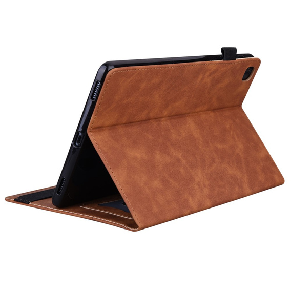 Case for Samsung Galaxy Tab A9+, Classic, with space for stylus, brown