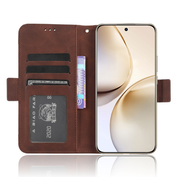 Flip case for Realme 14 Pro 5G, Card Slot, brown