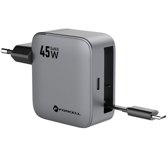 Forcell F-Energy 45W GaN mains charger with USB-C cable