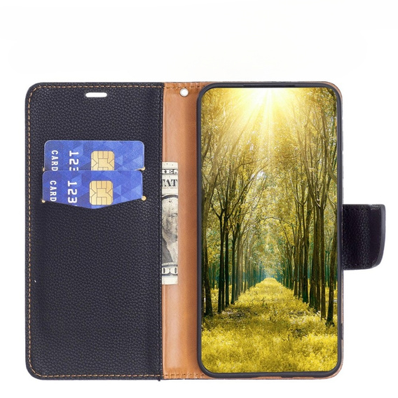 Flip case for Samsung Galaxy A54 5G, Wallet Litchi Magnet, black