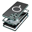 Magnetic Dual Glass MagSafe case for Samsung Galaxy S24 Ultra, green