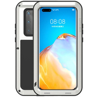 Love Mei Case for Huawei P40 Pro, armored without glass, silver