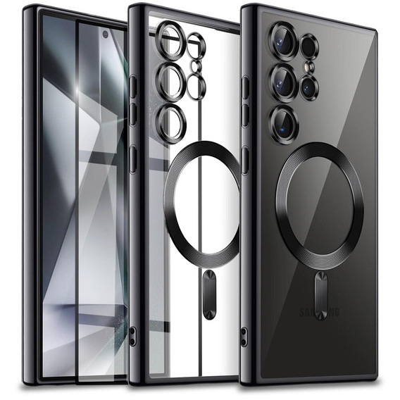 Case for Samsung Galaxy S24 Ultra, Electro MagSafe, black + Full Glue Ceramic Glass