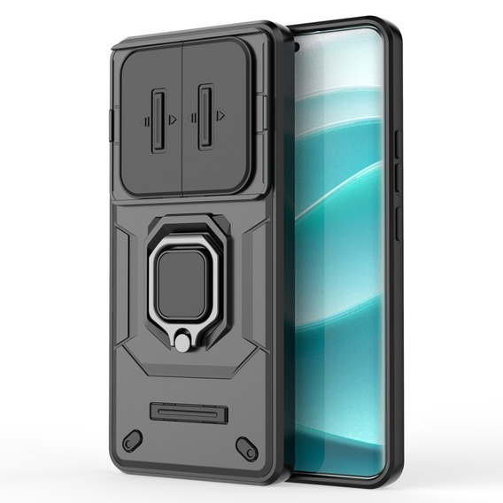 Case for Xiaomi Redmi Note 14 Pro+ 5G, KickStand Camera Lens, black