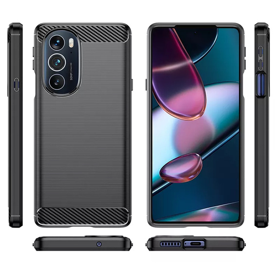 Case for Motorola Edge 30 Pro, Carbon, black