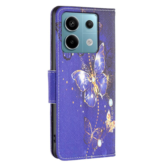 Flip case for Xiaomi Redmi Note 13 Pro 5G, Wallet, Butterflies purple