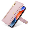 Flip case for Oppo Reno8 T 4G, Wallet Zipper Pocket, pink