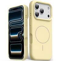 Silicone sleeve for iPhone 17 Pro Max, for MagSafe, anti-shock, yellow