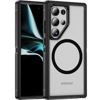 Case with frame for Samsung Galaxy S24 Ultra, for MagSafe, transparent / black