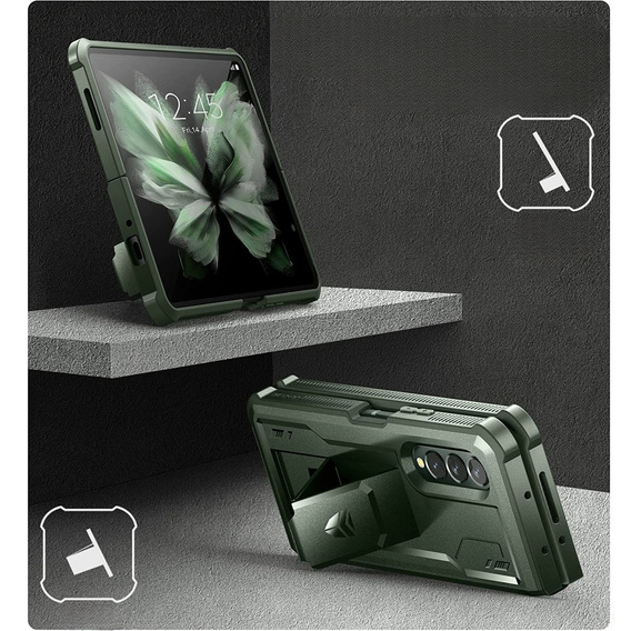 Armored case for Samsung Galaxy Z Fold 3 5G, Dexnor Full Body, green