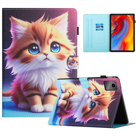 Case for Lenovo Tab M11, with flap, cat