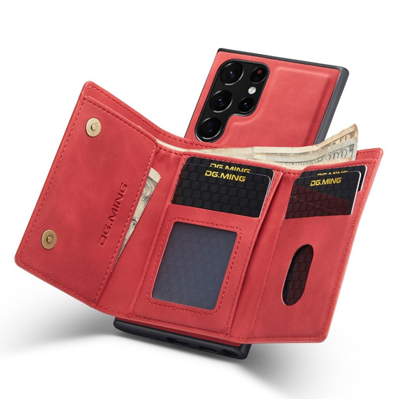 Case for Samsung Galaxy S23 Ultra, DG.MING 2in1, red