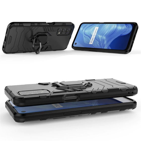 Case for Realme 7 5G, Kickstand Ring, black