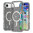Case for iPhone Air, for MagSafe, glitter, translucent black