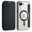 Flip case for iPhone 16E, RFID Wallet MagSafe CamShield, black