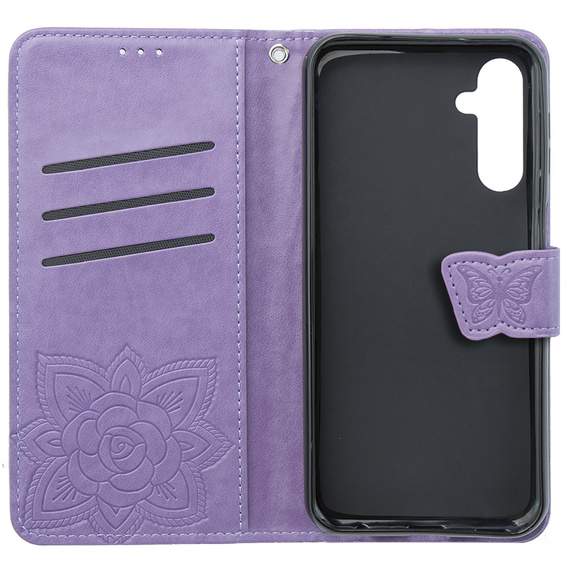 Flip case for Samsung Galaxy S23 FE, Butterfly, purple