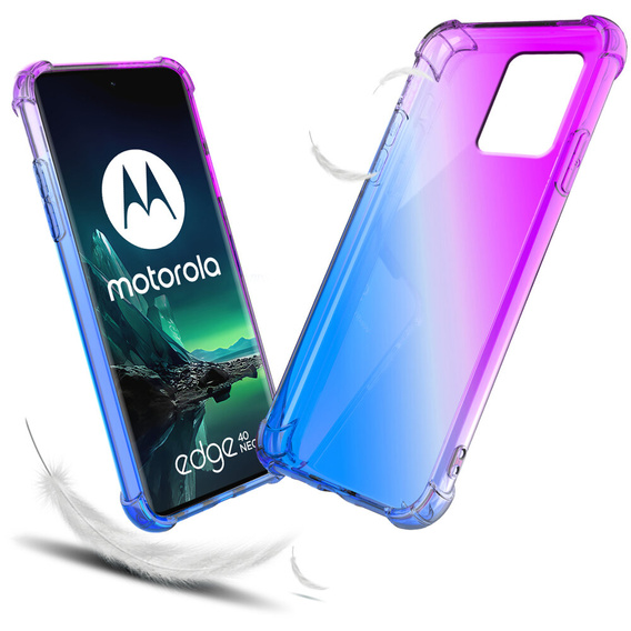 Case for Motorola Edge 40 Neo, Gradient Dropproof, Purple / blue