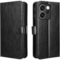 Crazy Horse Wallet flip case for Oppo Reno 15 Pro, black