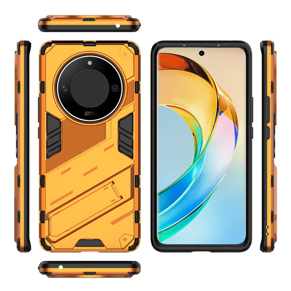 Case for Honor Magic 6 Lite 5G, Military kickstand, orange