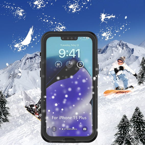 IP68 Waterproof Case for iPhone 15 Plus, black