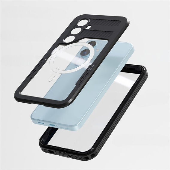 Waterproof case for Samsung Galaxy S24, Redpepper, for MagSafe, black