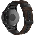 Canvas+Leather strap for Garmin Fenix 5/6/6 Pro / 7 / Forerunner 935/945 - Brown