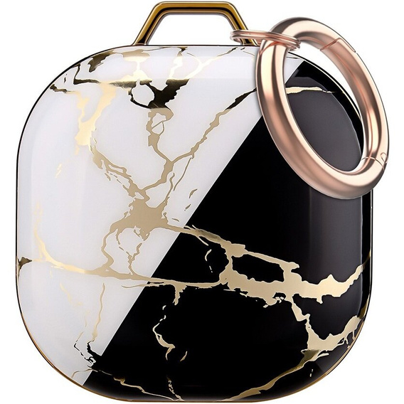 Case for Samsung Galaxy Buds 2 / 2 Pro / Pro / Live, black / white marble