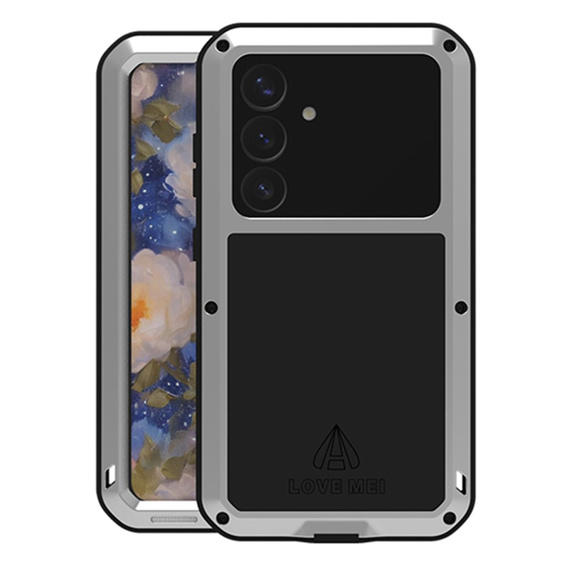 Love Mei Case for Samsung Galaxy S25, armored with glass, grey