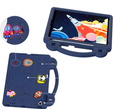 Children's case for iPad 10.2" 2021/2020/2019 (9/8/7 gen.) / Air 10.5" 2019 (3 gen.), Cute Patterns, with stand, dark blue