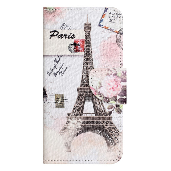 Flip case for Motorola Moto G73 5G, Wallet, Eiffel Tower, white
