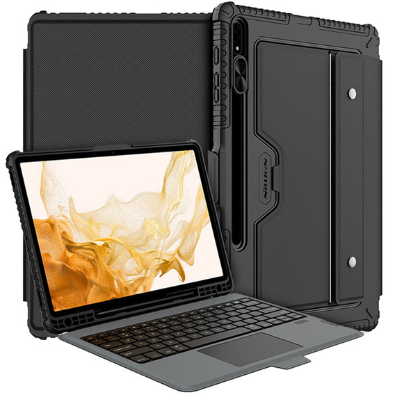 Case + keyboard Galaxy Tab S8+ / Tab S7 +/ Tab S7 FE, NILLKIN Bumper Pen Slot, black