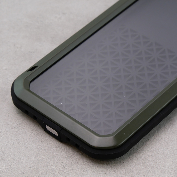 Love Mei Case for iPhone 12, armored with glass, green
