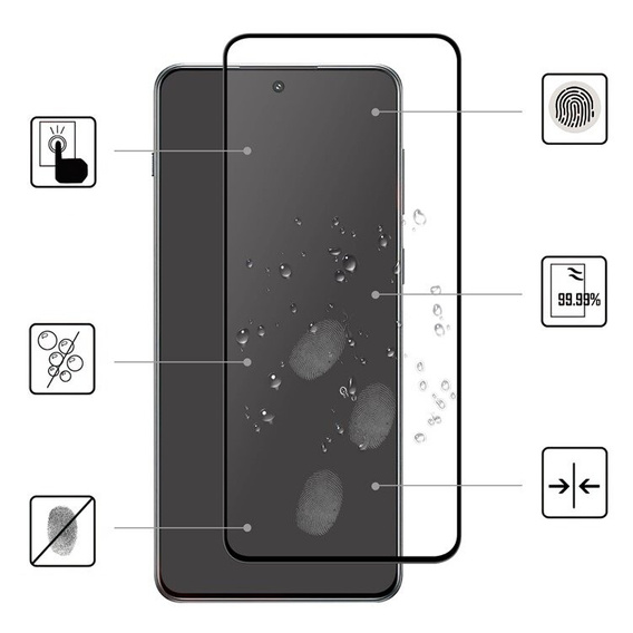 3D Tempered Glass for OnePlus Nord 4, black frame