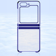 Case for Samsung Galaxy Z Flip7 FE / Z Flip6, PC Case, transparent / blue