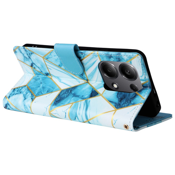 Flip case for Xiaomi Redmi Note 13 Pro 4G / Xiaomi Redmi Note 14S / Xiaomi Poco M6 Pro 4G, Wallet, Marble blue