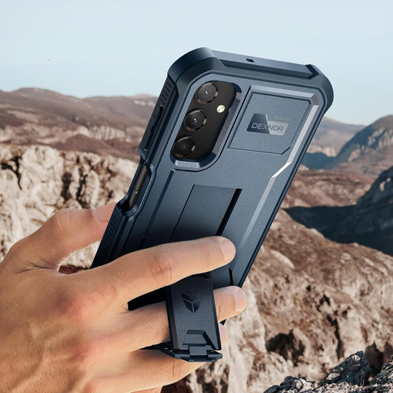 Armored case for Samsung Galaxy A25 5G, Dexnor Full Body (Two Frames), dark blue