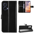 Flip case for Motorola Moto G85, Crazy Horse Wallet, black