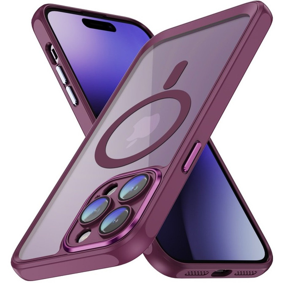 Case for iPhone 15 Pro Max, ERBORD Impact Guard, MagSafe, maroon