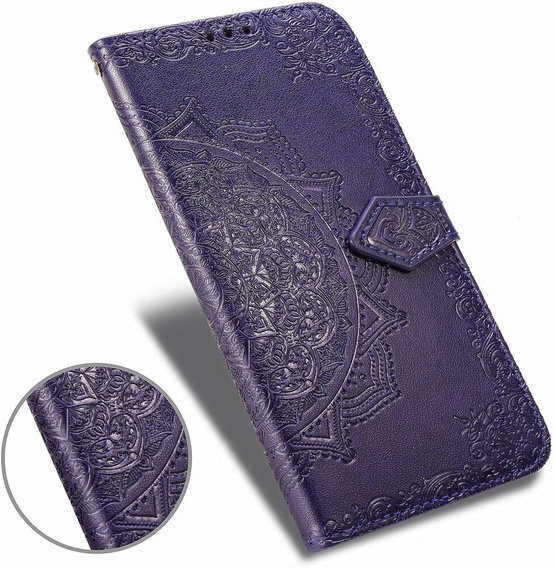 Flip case for Samsung Galaxy M55 5G, Mandala, purple