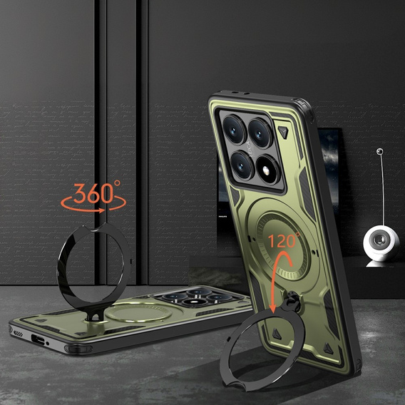 Case for Xiaomi 14T Pro, Military MagSafe, green
