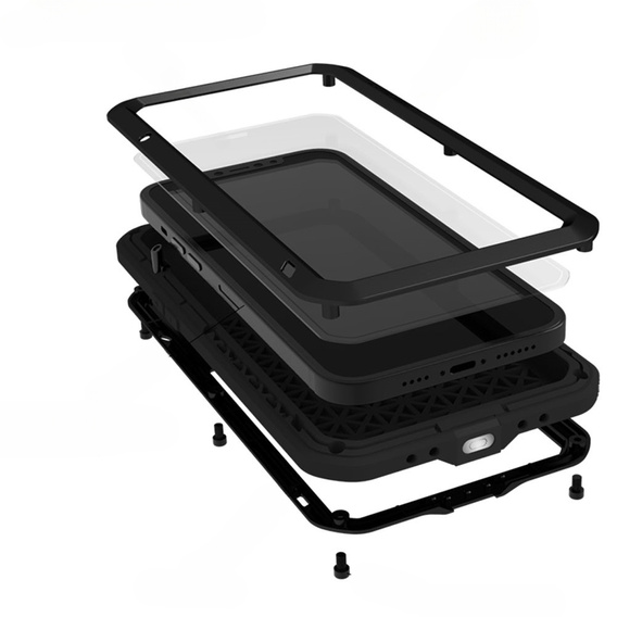 Love Mei Case for iPhone 13 mini, armored with glass, black