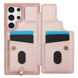 Case for Samsung Galaxy S24 Ultra, Leather Flower Card Slot, pink