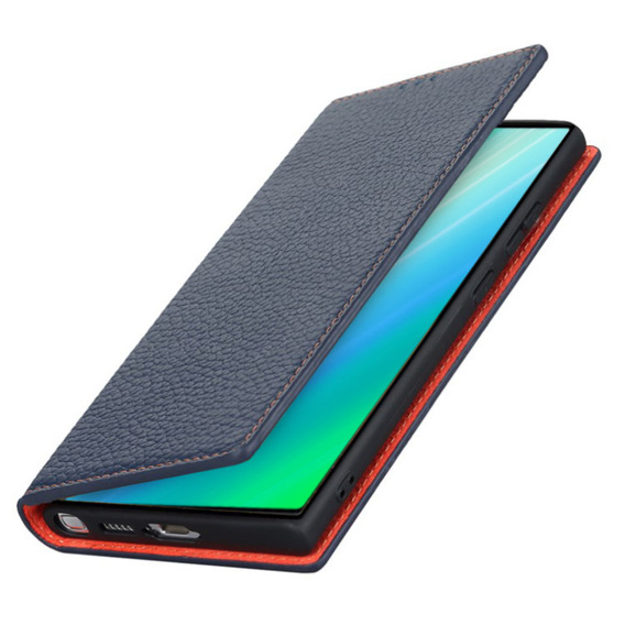 Leather case for Samsung Galaxy S23, ERBORD Grain Leather, dark blue