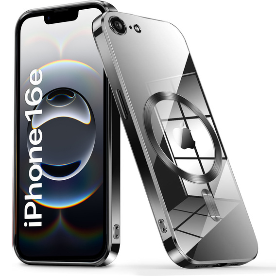 Case for iPhone 16E, Electro MagSafe, black + Screen Glass