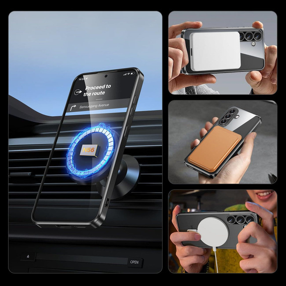 Case for Samsung Galaxy A36, Electro MagSafe, black + Screen Glass