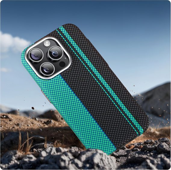 MagSafe's iPhone 13 Pro Max Case, Carbon Fiber, black / blue