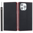 Flip case for iPhone 14 Pro Max, Litchi Skin Grain, black